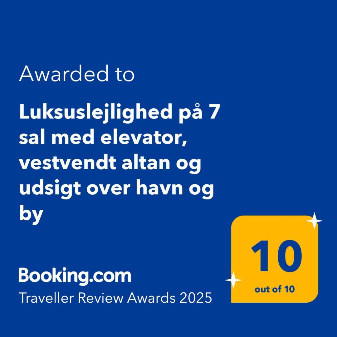 Luksuslejlighed Pa 7 Sal Med Elevator, Vestvendt Altan Og Udsigt Over Havn Og By Lejlighed